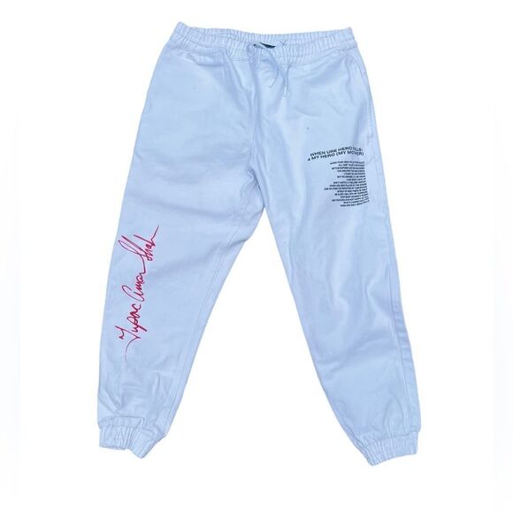 Zara Tupac White Pant Collaboration joggers large - Picture 1 of 7